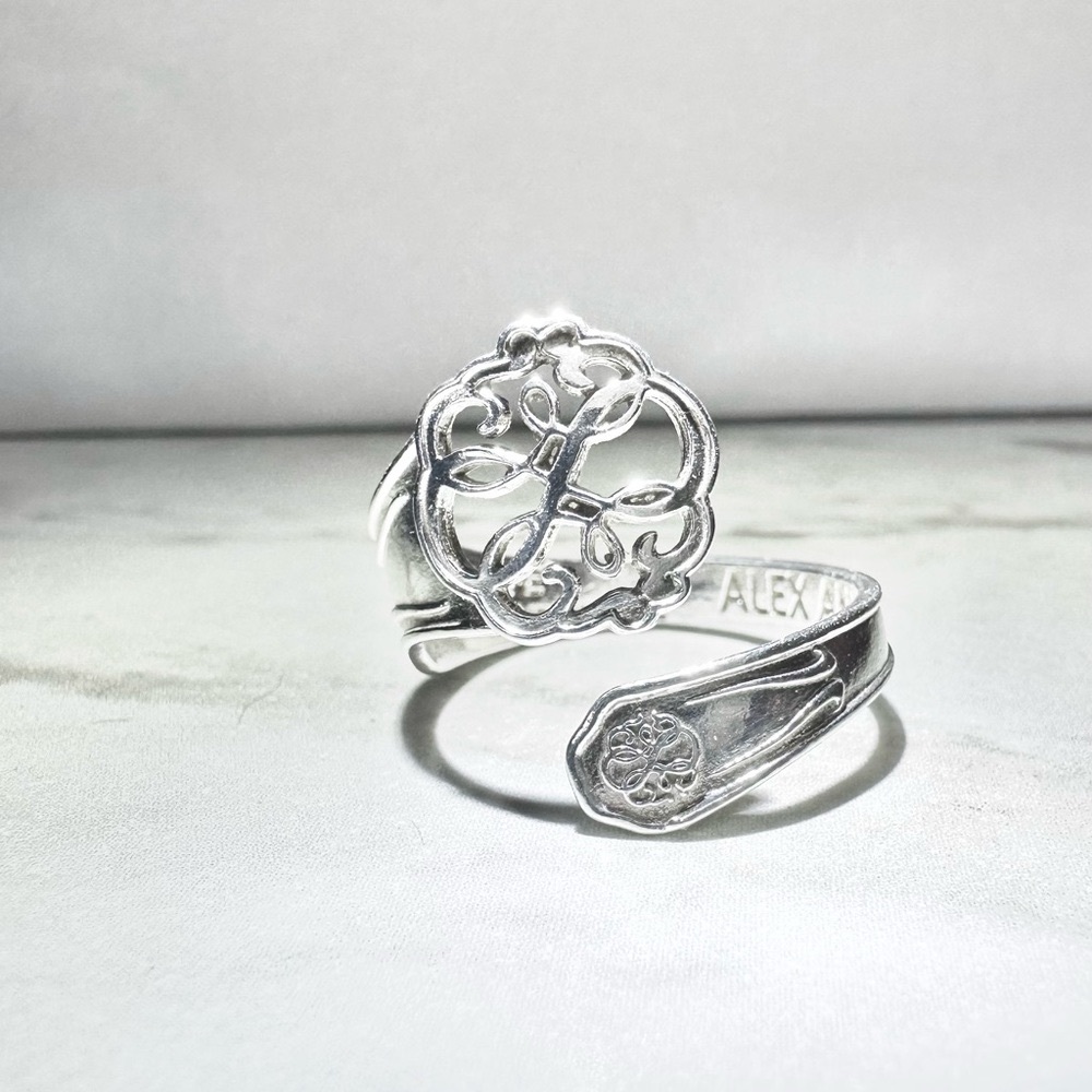 ALEX AND ANI Path of Life Sterling Silver Spoon Ring